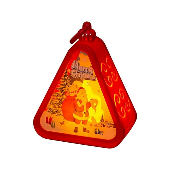 geerera Luminous Christmas Lantern, Xmas Gifts Retro Night Lights, Window Tabletop Ornaments, for Indoor Display, Gift Giving