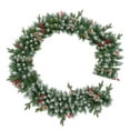 thumbnail image 1 of geerera Christmas Garland, 9FT Artificial Snowy Pine Garland with Pine Cones and Red Berries, Winter Decor for Mantle, Staircase, Holiday Party, 1 of 9