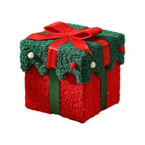 geerera Christmas Gift Box, Plush Candy Container, Warm Velvet Holiday Box for Gift Giving, Table Decor, Party Favors