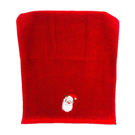 geerera Christmas Gift Towel, Cotton Santa Embroidery Towel, Holiday Hand Towelfor Holiday, Kitchen, Drying, Cleaning, Promotional Gifting, Festive Bathroom Decor