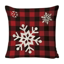 geerera Christmas Pillow Cover, Buffalo Plaid Cushion Case, 18x18 Inch Holiday Throw Pillow Cover for Sofa, Couch, Farmhouse Decor