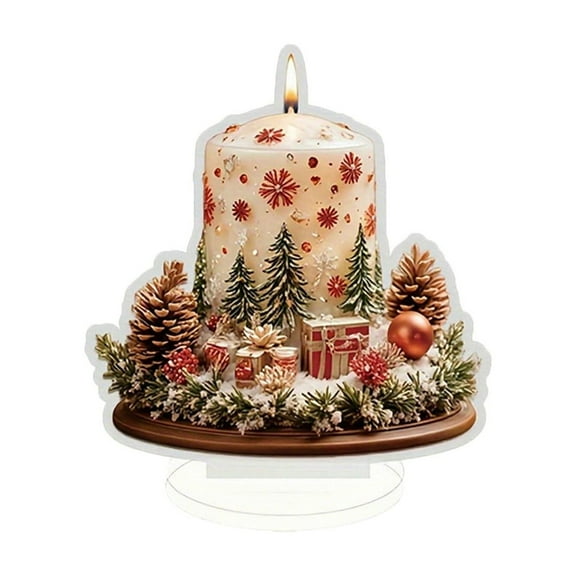 geerera Christmas Tree Desktop Display, 2D Acrylic Tabletop Stand Decor, Holiday Centerpiece for Office, Home, and Seasonal Table Decor