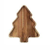 geerera Christmas Tree Shaped Serving Tray, Wooden Appetizer Tray, Snack Dessert Candy Dish for Restaurant Home