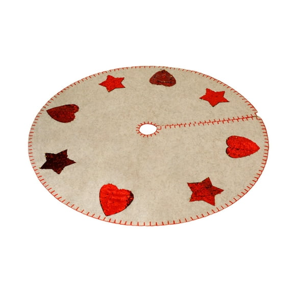geerera Christmas Tree Skirt, 39 Inch Round Xmas Decor Mat, Printed Carpet for Living Room, Bedroom, Holiday Display