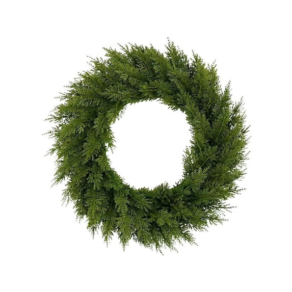 geerera Christmas Wreath, Norfolk Pine and Cedar Decor, Artificial Greenery for Front Door, Porch, Indoor Wall Display