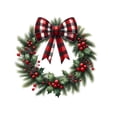 thumbnail image 1 of geerera Christmas Wreath Window Cling, Removable Vinyl Window Sticker, Decorative Holiday Decal, for Glass Decor, Party Supplies, Seasonal Atmosphere, 1 of 7