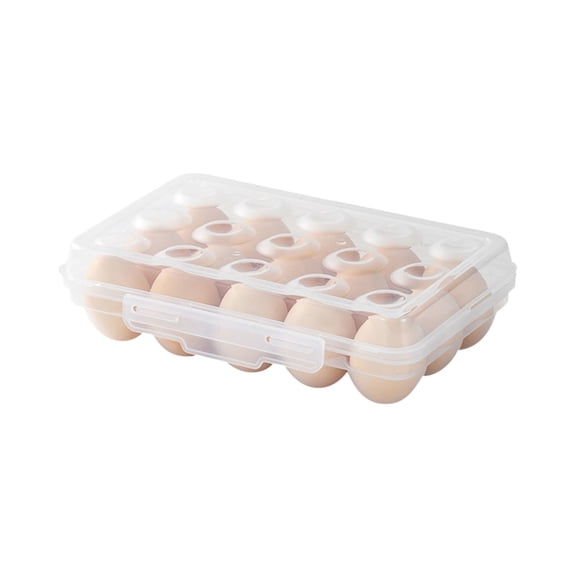 geerera Clear Egg Container With Lid for Refrigerator Organization, Plastic Stackable Egg Holder for Kitchen or Pantry Organizers and Storage
