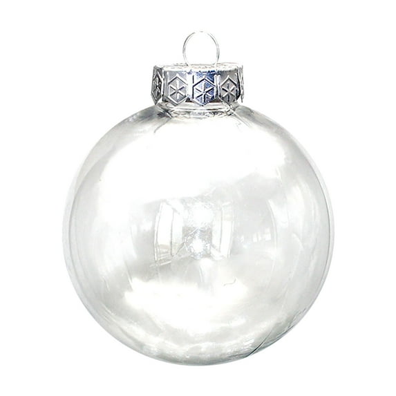 geerera Clear Plastic Ornament, Fillable Ornaments Ball, Transparent DIY Craft Ball, for DIY Crafts, Christmas Tree Decoration, Wedding Party, Christmas House Decoration