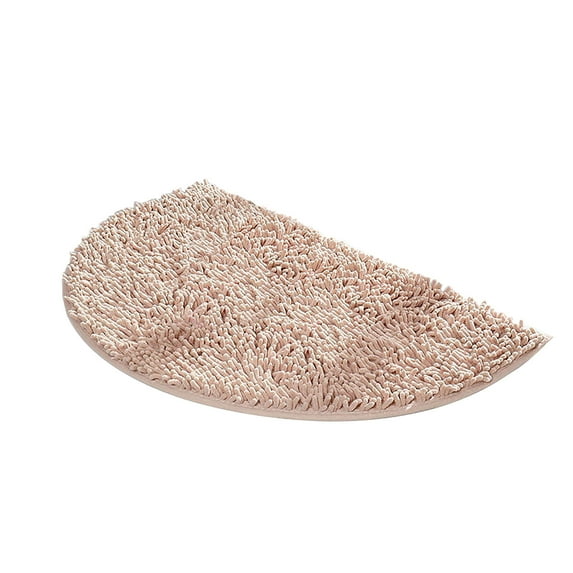 geerera Chenille Half Round Carpet Water Absorbing Foot Mat Bathroom Entrance Floor Mat Bedroom Toilet Bathroom Non Slip Mat Household