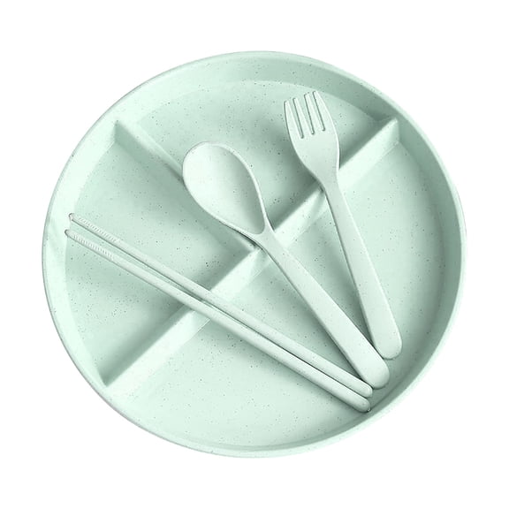 geerera Dividing Dividing Tableware Set Three Dividing Dessert Breakfast With Spoon Fork Chopsticks