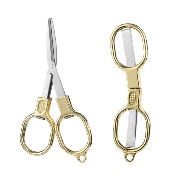 geerera Clearance Folding Scissors Stainless Steel Portable Mini Travel Scissors Foldable Pocket Scissors Badge Small Scissors