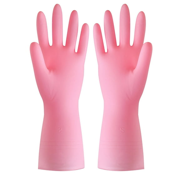 geerera Reusable Rubber Dishwashing Cleaning Gloves For Kitchen Bathroom Non Slip Grippy Long Washing Gloves With Flocked Liner Flexible Waterpr