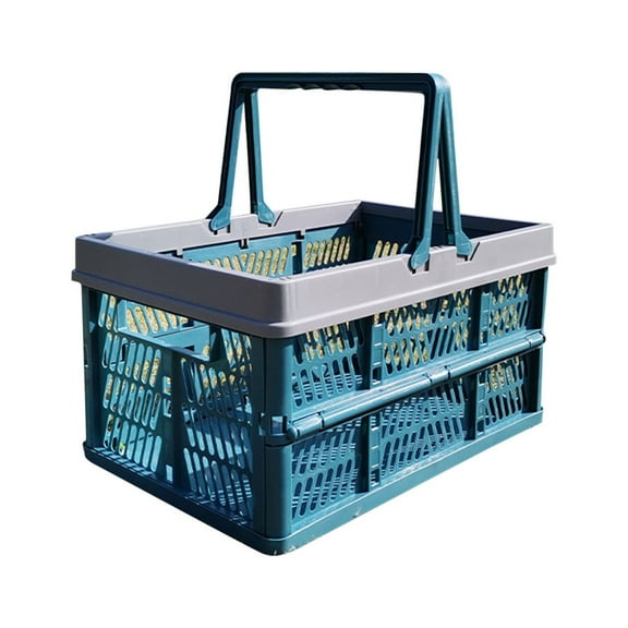 geerera Collapsible Storage Shopping Basket, Portable Storage Basket With Handles, Stackable Multi-function Baskets for Picnic Camping Picking Organizing