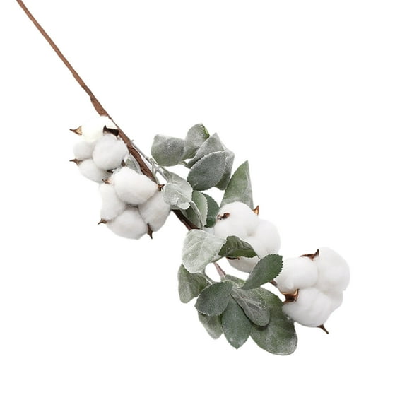 geerera Cotton Stems with 4 Bolls, Dried Flowers Cotton Sprigs for Vase Fillers and Floral ArrangementsDecorations, Artificial Cotton Stems Bouquet for Home Wedding Office Decor