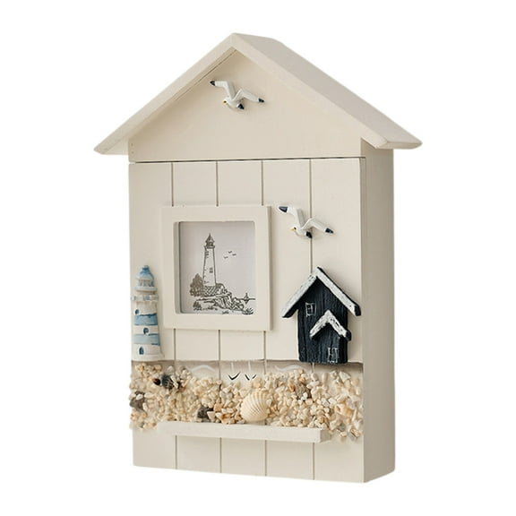 geerera Decorative Earth In The Key Box Key Box Cabinet Wall Hanging Seabird Sea Tower Key House Organizer