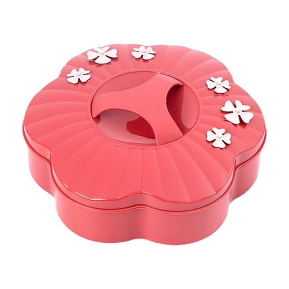 geerera Divided Serving Tray with Lid, 7 Compartment Divider Storage Containers,Portable Snack Spinner, for Fruits Veggies Charcuterie,for Party, Travel, Picnic, and Fridge Storage