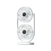 geerera Double Head Two-way Desktop Portable Fan With Three Adjustable Wind Speeds High Wind Power Fan For Home Office Camping And Bedroom Use 15.5 inch