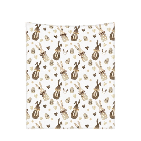 geerera Easter Decorations Happy Easter Blanket Rabbits Eggs Throw Blanket Rabbits Blanket Couch Sofa Soft Warm Bed Decoration For Women Men