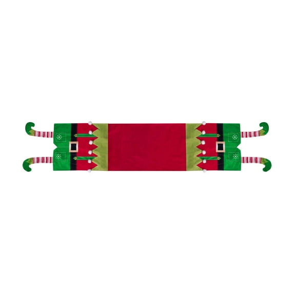 geerera Elf Table Runner, Long Legs Tabletop Decoration with Holiday Design, Christmas Table Decor for Party, Dining, Ambiance