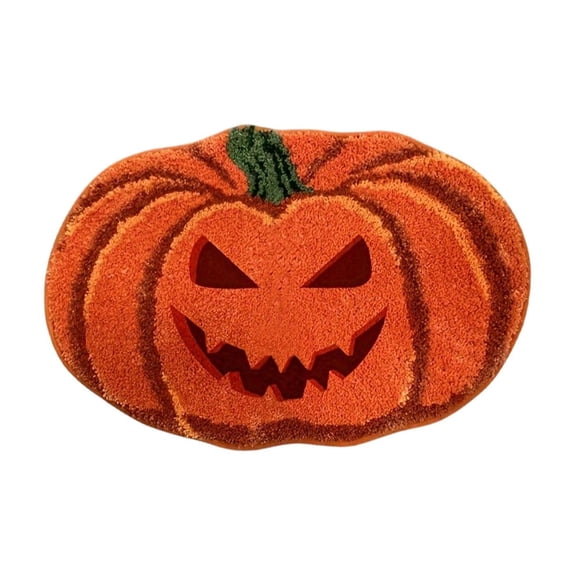 geerera Fall Bathroom Rug, Cute Bath Mat, Pumpkin Maple Leaves Shaped Floor Mat,Extra Soft Fluffy Absorbent Non-slip Bathtub Mat for Shower Bedroom Door Thanksgiving Halloween Decor