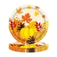 thumbnail image 1 of geerera Fall Thanksgiving Party 9" Paper Plates, Disposable Pumpkin and Maple Leaf Print Tableware, Autumn Holiday Gathering Supplies Tableware, 20 Guest, 1 of 6