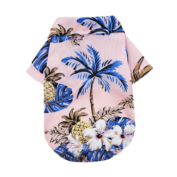 geerera Fashionable Pet Clothing, Hawaiian Pet Shirt With Beach Trees,Breathable Cool Clothes for Small-Medium Dogs And Cats in Warm Seasons