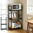 thumbnail image 1 of geerera Floor Standing Kitchen Storage Rack Microwave Cookware Organizer Movable Iron Shelving Unit Multi-Purpose Heavy Duty Storage, 1 of 8