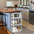 thumbnail image 1 of geerera Floor Standing Kitchen Storage Rack Microwave Cookware Organizer Movable Iron Shelving Unit Multi-Purpose Heavy Duty Storage, 1 of 7