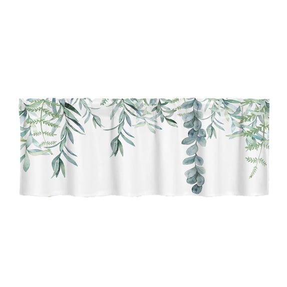 geerera Floral Window Valance 52x18in - Colorful Botanical Short Curtain for Kitchen, Bathroom & Cafe Windows, Thermal Insulating Decorative Panel
