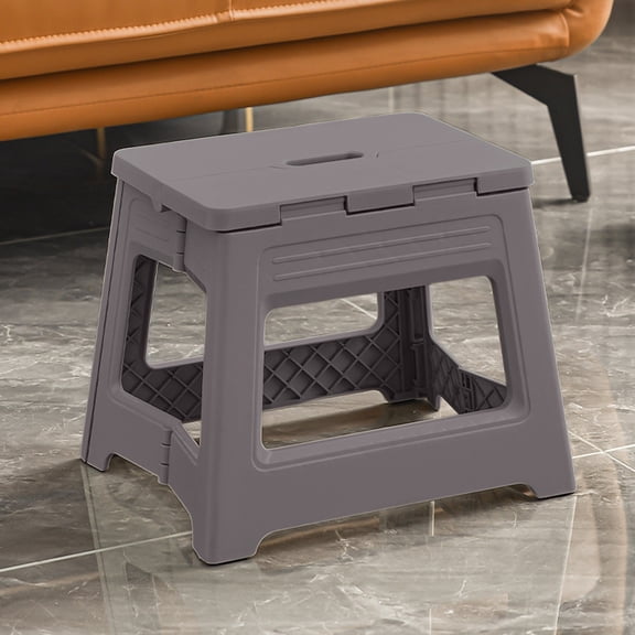 geerera Folding Lightweight Step Stool, Sturdy, Safe, Opens Easy with One Flip,Non-Slip Surface with Carry Handle Collapsible Stool for Kitchen, Bathroom or Bedroom