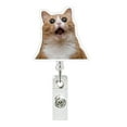 thumbnail image 1 of geerera Funny Cat Badge Reel, Retractable Kitten Design Badge Holder, Acrylic Name Tag for Nurses and Teachers, Work Accessory, 1 of 5