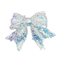 geerera Glitter Christmas Bow, Sequin Decorative Bow for Wreaths, Shiny Seasonal Tree Topper, for Wall Decor, Door Accent, Party Display