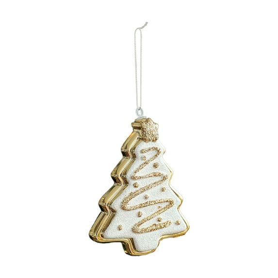 geerera Glitter Christmas Hanging Decorations, Cartoon Christmas Tree Ornaments, for Xmas Tree Window Decor, Home Party DIY Crafts