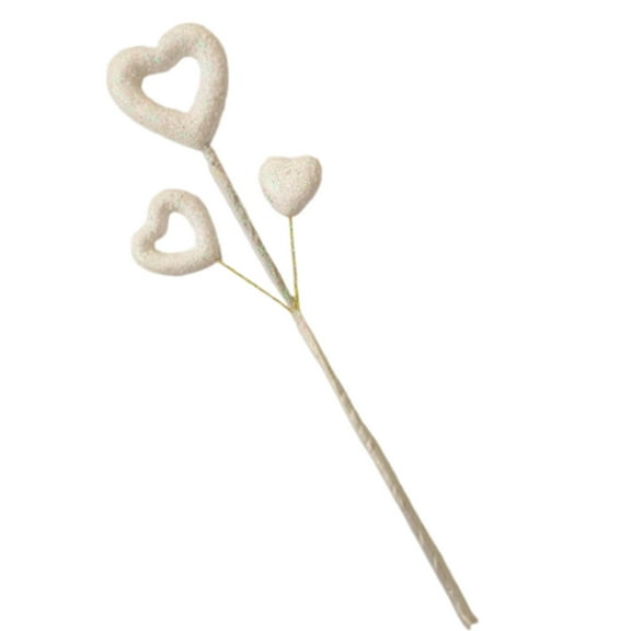 geerera Glitter Foam Heart Cuttings, 1-Piece DIY Bouquet Decor, for Valentine's Christmas Craft, Pink Red White Options