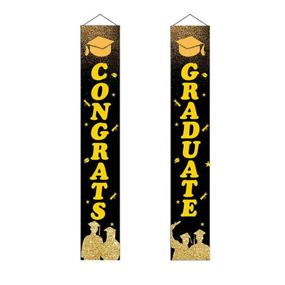 geerera Graduation Decorations Class of 2025, Congrats Grad Banner Hanging Flags Porch Sign,Party Decorations Supplies, Welcome Hanging Door Decor for Indoor Outdoor