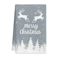 thumbnail image 1 of geerera Gray Christmas Hand Towel, Christmas Kitchen Towels, Absorbent Dishcloths Holiday Tea Towel for Home Kitchen Supplies Housewarming Gift, 1 of 6