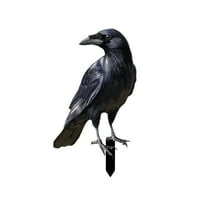 geerera Halloween Crow Yard Stake, Black Bird Garden Decor, Spooky Themed Display, for Outdoor Ornaments, Christmas Tree Topper Accents, Party Scene Settings