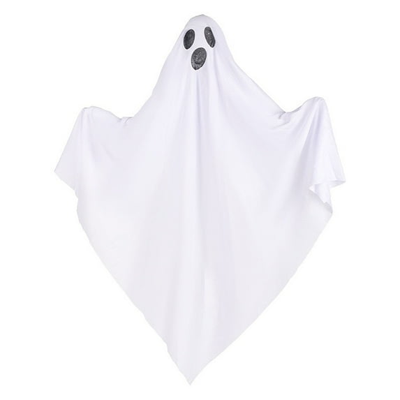 geerera Hanging Halloween Ghost Decor, 19.6" White Flying Phantom, Lightweight Weather-Resistant, for Porch, Yard, Indoor Holiday Party Decoration