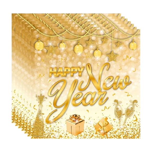 geerera Happy New Year Party Disposable Tableware, 20pcs Napkins, Celebration Supplies