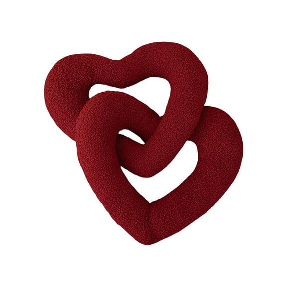 geerera Heart-Shaped Pillow, Red Knot Couple's Pillow, for Wedding Bedding, Bedroom Sofa Decor, Romantic Home Accent
