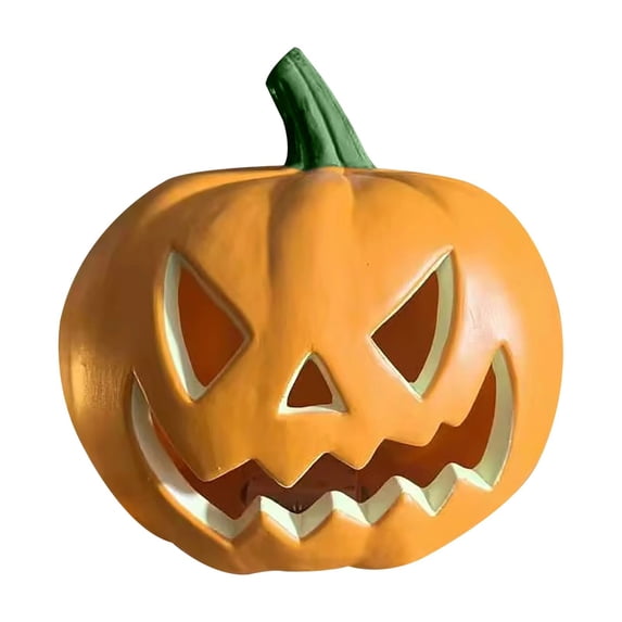 geerera Hollowed Glowing Pumpkin Lantern Props, Outdoor Halloween Scene Decoration with LED Light for Shopping Mall Window Displays, Yard Decor