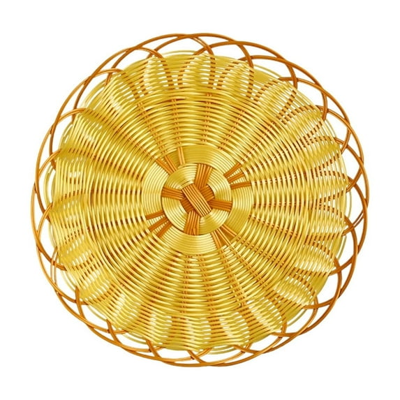 geerera Imitation Rattan Fruit Snack Baske Woven Basket Popcorn Basket French Fries Fruit Basket for Kitchen, Restaurant, Centerpiece Display