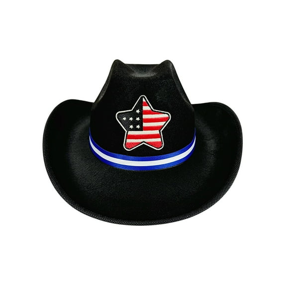geerera Independence Day Cowboy Hat, 4th of July Party Pentagram Western Cowboy Hat, Patriotic USA Western Hat for Party Parade Rodeo,15x11x5 inch