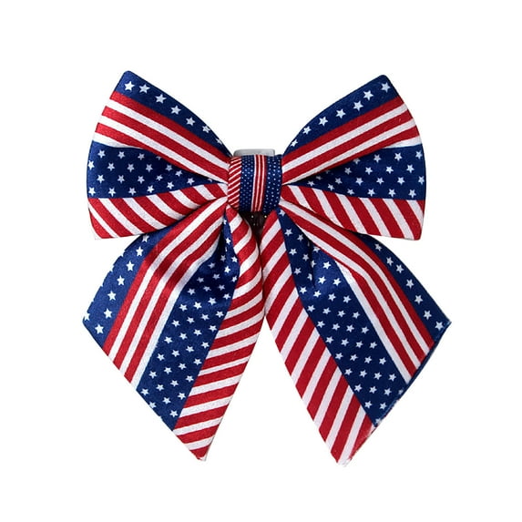 geerera Independence Day Flag Star Ribbon Bow - Patriotic Decor For 4th Of July, Memorial Day,Veteran's Day,Front Door Indoor Outdoor Decorations