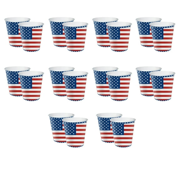 geerera Independence Day Party Tableware- Serves 20,Patriotic American Flag Disposable Plates,Cups,Napkins, Disposable Tableware Paper Set for 4th of July, Memorial Day, Veterans Day Party Supplies