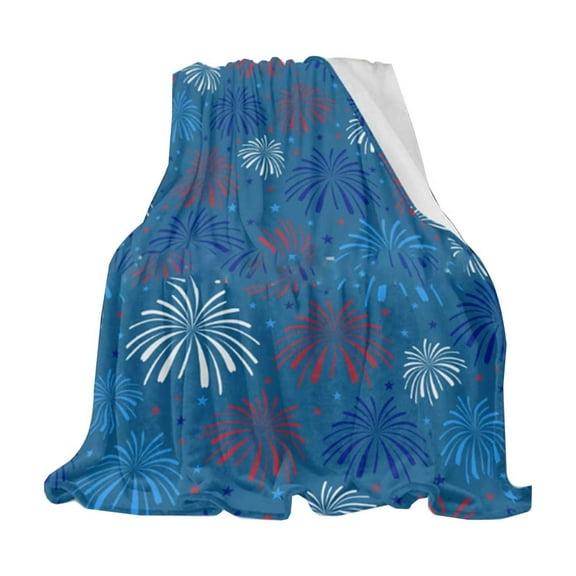 geerera July 4th Party Throw Blanket, Patriotic Blanket , Flannel Blanket,Conditioning Blanket,Sofa Blanket,Nap Blanket,Soft Microfiber Fleece Reversible,Machine Washable,Holiday Gift