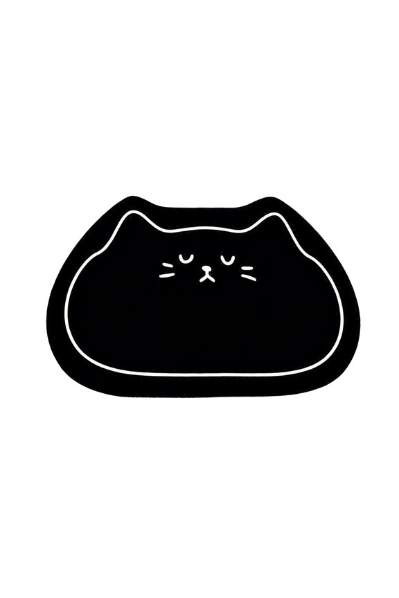 Kitten Pattern Diatomite Bath Mat, Super Absorbent Fast Dry Non-Slip Mat for Bathroom and Kitchen, Easy Clean Floor Mat, Pet Lover Decor