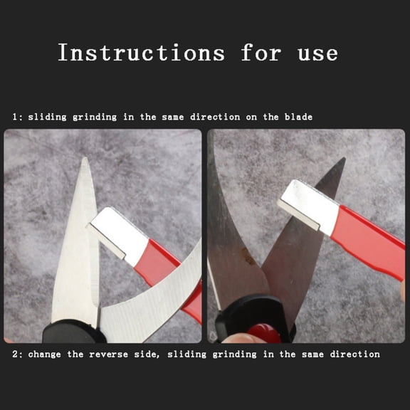 geerera Knife and Scissors Sharpener Tool, Portable Blade Sharpener, 4.9" Handle, for Kitchen, Garden, Craft, Sewing, All Blades