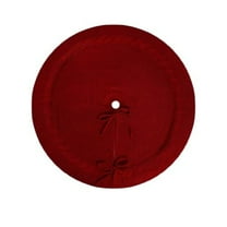 geerera Knitted Christmas Tree Skirt, 24" Red Tree Skirt for Xmas Holiday Home Party Decoration