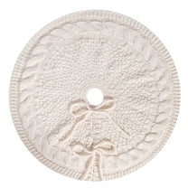 geerera Knitted Christmas Tree Skirt, Festive Ambiance Apron, Holiday Tree Accessory, for Cozy Displays, Seasonal Arrangements, Rustic Decor